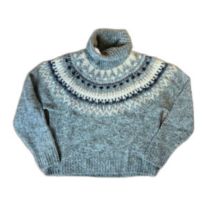 H&M Fair Isle Turtleneck Sweater Size Small